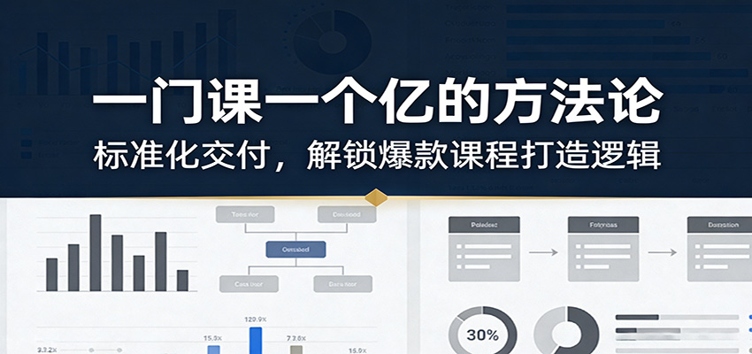 一门课一个亿的方法论：标准化交付，解锁爆款课程打造逻辑| 网创圈