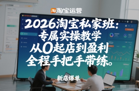 2026淘宝私家班：专属实操教学，从0起店到盈利，全程手把手带练(更新26年2月)| 网创圈