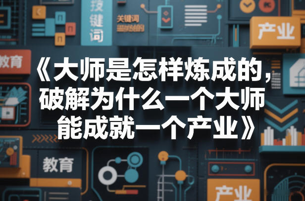大师是怎样炼成的，破解为什么一个大师，能成就一个产业【电子书】| 网创圈