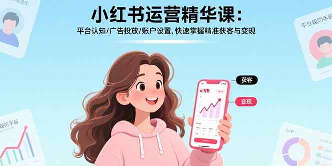小红书运营精华课-更新：平台认知/广告投放/账户设置,快速掌握精准获客与变现| 网创圈