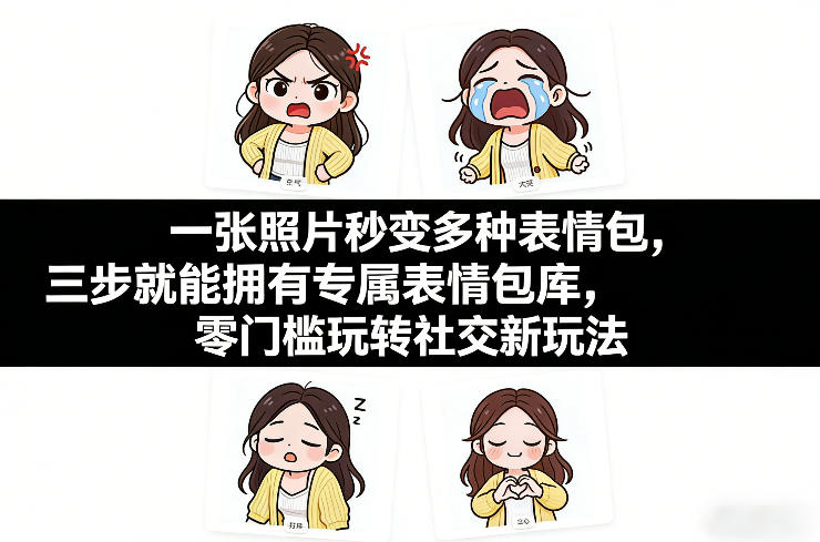 一张照片秒变多种表情包，三步就能拥有专属表情包库，零门槛玩转社交新玩法【文档】| 网创圈
