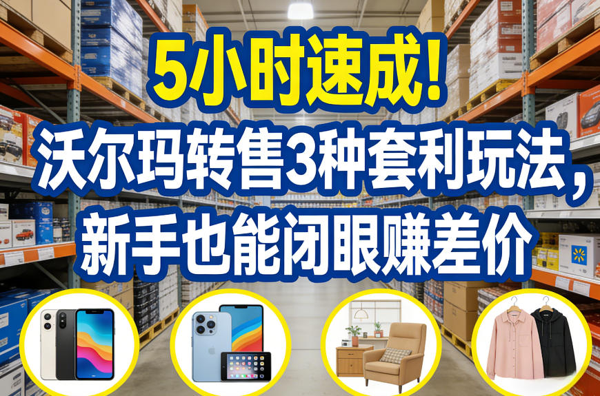 5小时速成！沃尔玛转售3种套利玩法，新手也能闭眼賺差价| 网创圈