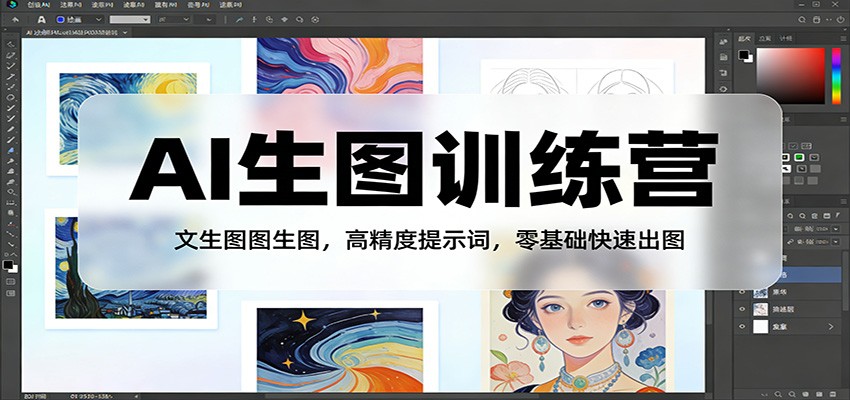 AI生图训练营：文生图图生图，高精度提示词，零基础快速出图| 网创圈