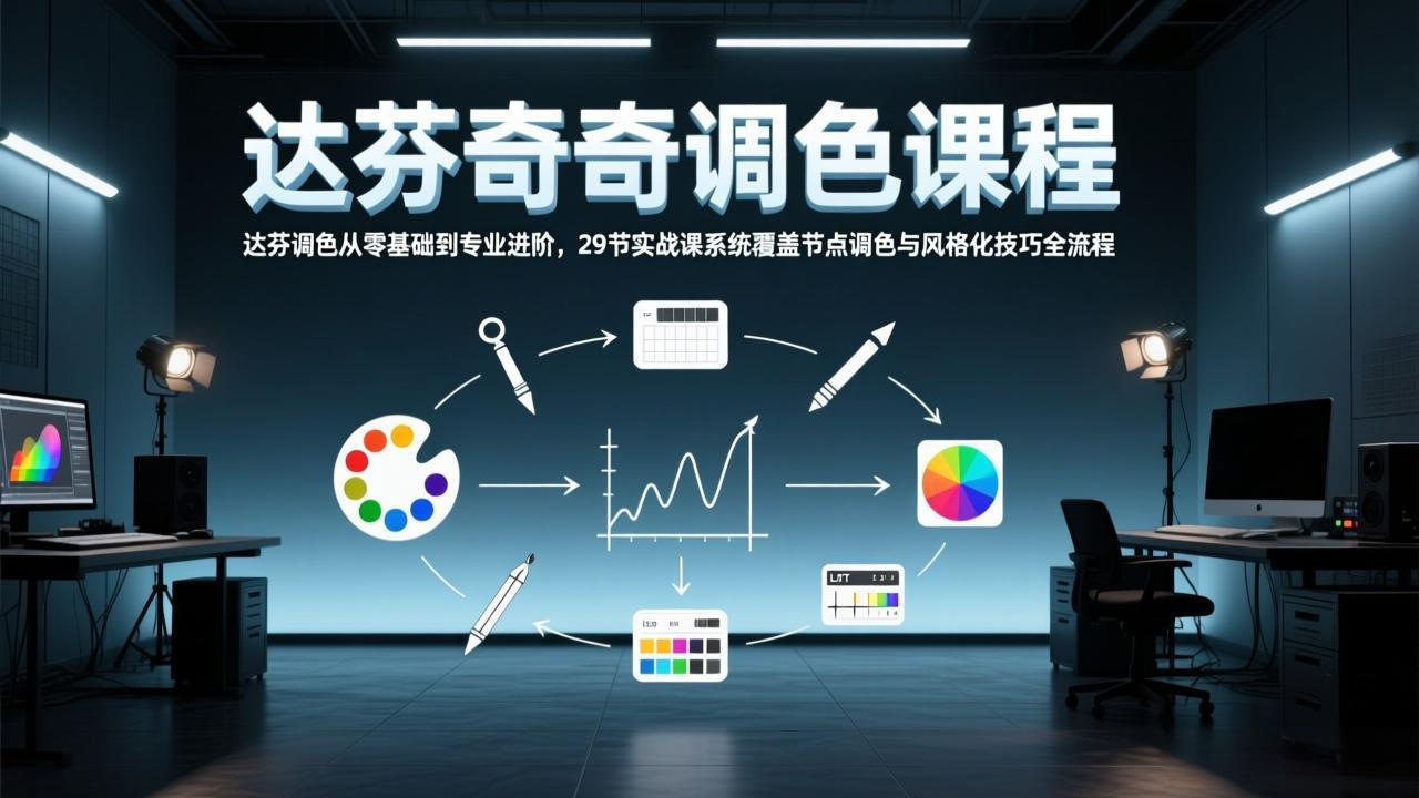达芬奇调色从零基础到专业进阶，29节实战课系统覆盖节点调色与风格化技巧全流程| 网创圈