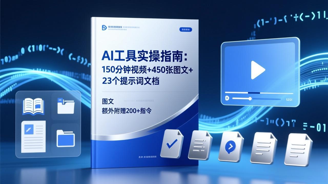 AI工具实操指南：150分钟视频+450张图文+23个提示词文档，额外附赠200+指令| 网创圈
