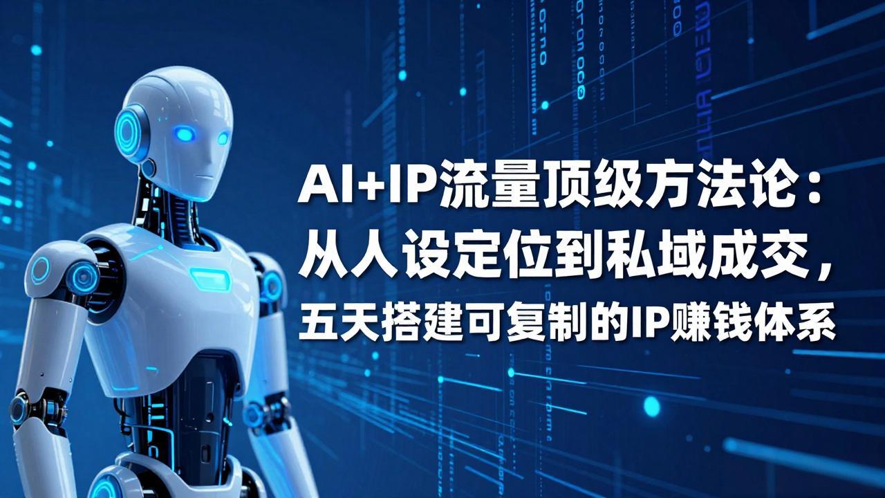 AI+IP顶级方法论：从人设定位到私域成交，五天搭建可复制的IP赚钱体系| 网创圈