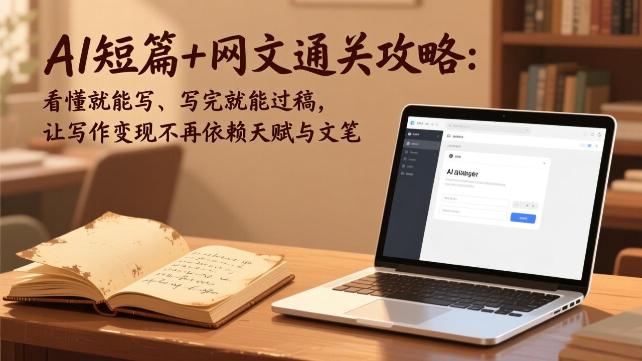 AI短篇+网文通关攻略：看懂就能写、写完就能过稿，让写作变现不再依赖天赋与文笔| 网创圈