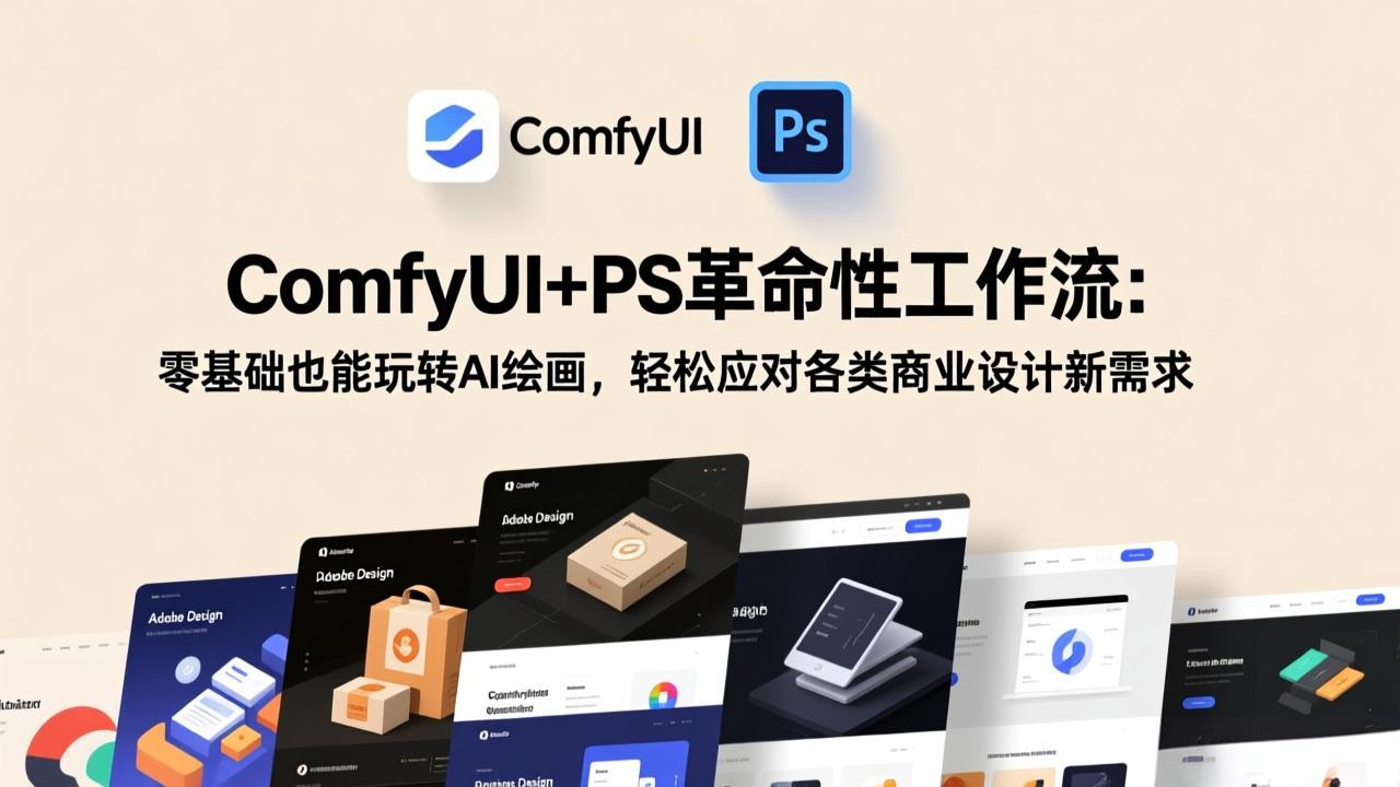 ComfyUI+PS革命性工作流：零基础也能玩转AI绘画，轻松应对各类商业设计新需求| 网创圈