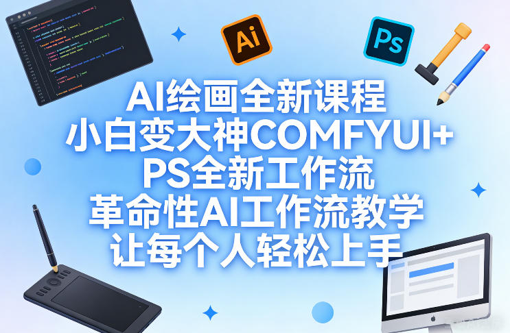 AI绘画全新课程，小白变大神COMFYUI+PS全新工作流，革命性AI工作流教学，让每个人轻松上手| 网创圈