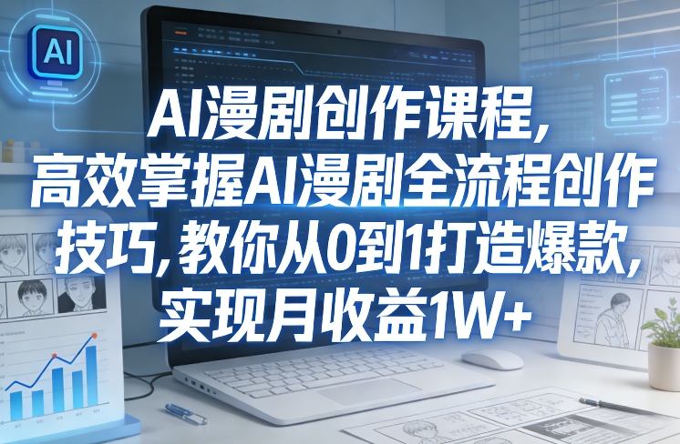 某社群AI漫剧创作课程，高效掌握AI漫剧全流程创作技巧，教你从0到1打造爆款，实现月收益1W+| 网创圈