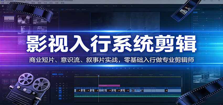 影视系统剪辑，商业短片、意识流、叙事片实战，零基础入行做专业剪辑师| 网创圈