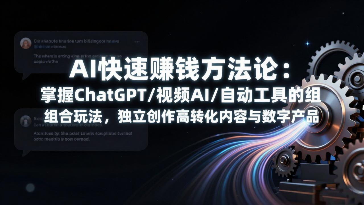 AI快速赚钱方法论：掌握ChatGPT/视频AI/自动化工具的组合玩法，独立创作高转化内容与数字产品| 网创圈