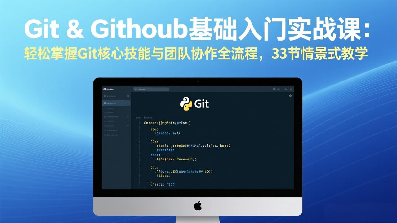 Git & GitHub基础入门实战课：轻松掌握Git核心技能与团队协作全流程，33节情景式教学| 网创圈