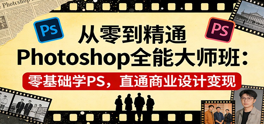 从零到精通Photoshop全能大师班：零基础学PS，直通商业设计变现| 网创圈