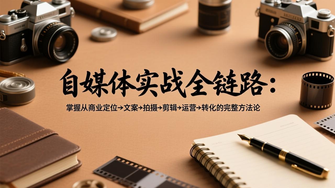 自媒体实战全链路：掌握从商业定位→文案→拍摄→剪辑→运营→转化的完整方法论| 网创圈