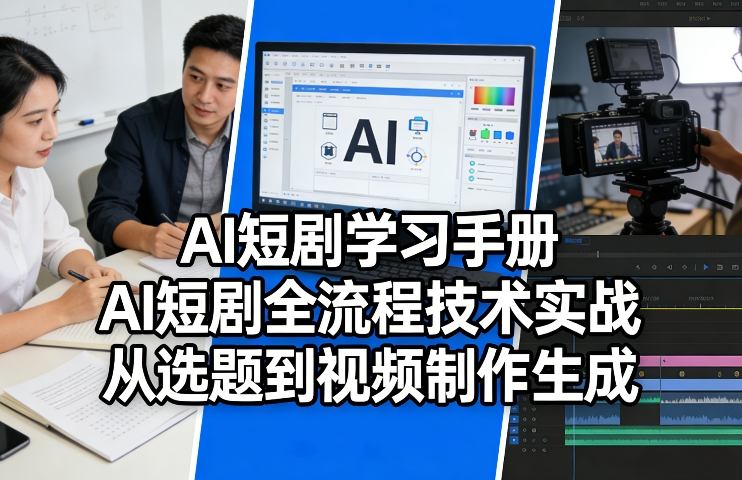 AI短剧学习手册，AI短剧全流程技术实战，从选题到视频制作生成| 网创圈
