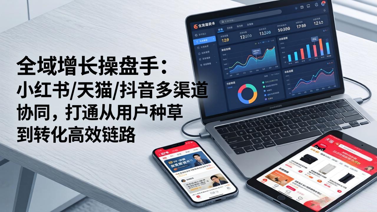 全域增长操盘手：小红书/天猫/抖音多渠道协同，打通从用户种草到转化高效链路| 网创圈