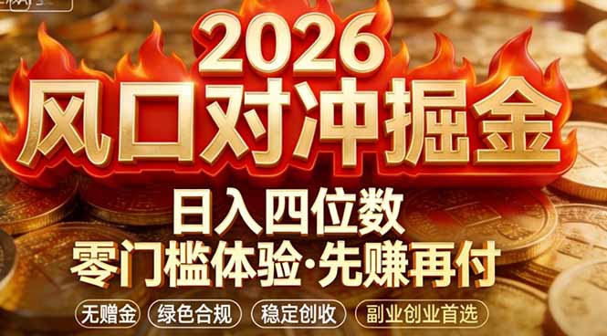 2026美金对冲套利，无赠金对冲策略保驾护航，低门槛易上手实操。单人单日收益2000+| 网创圈