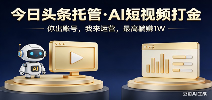 头条号AI托管，我提供作品，你提供账号，每天5分钟发布，小白躺赚3000+| 网创圈