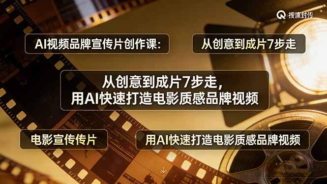 AI视频品牌宣传片创作课：从创意到成片7步走，用AI快速打造电影质感品牌视频| 网创圈