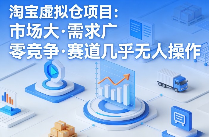 淘宝虚拟仓项目，市场大，需求广，零竞争，赛道几乎没人操作| 网创圈