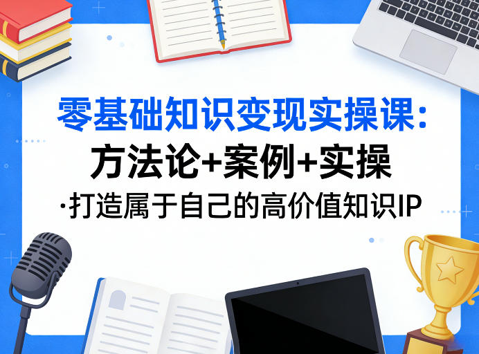 零基础知识变现实操课，方法论+案例+实操，打造属于自己的高价值知识IP| 网创圈