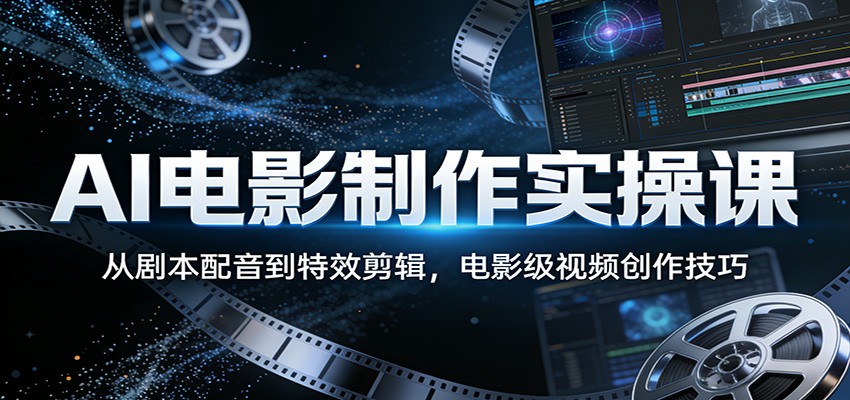 AI电影制作实操课：从剧本配音到特效剪辑，电影级视频创作技巧| 网创圈