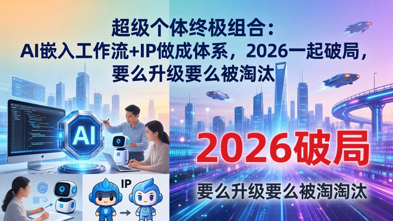 超级个体终极组合：AI嵌入工作流+IP做成体系，2026一起破局，要么升级要么被淘汰| 网创圈
