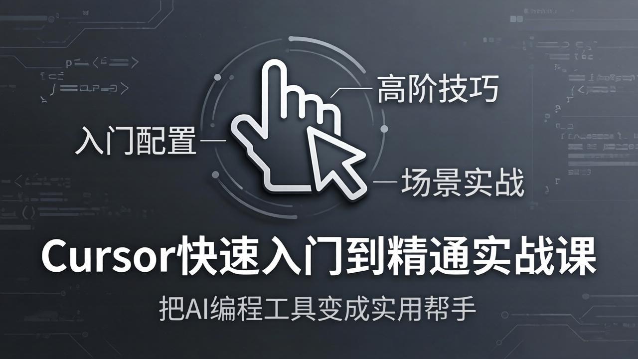 Cursor快速入门到精通实战课：入门配置+高阶技巧+场景实战，把AI编程工具变成实用帮手| 网创圈