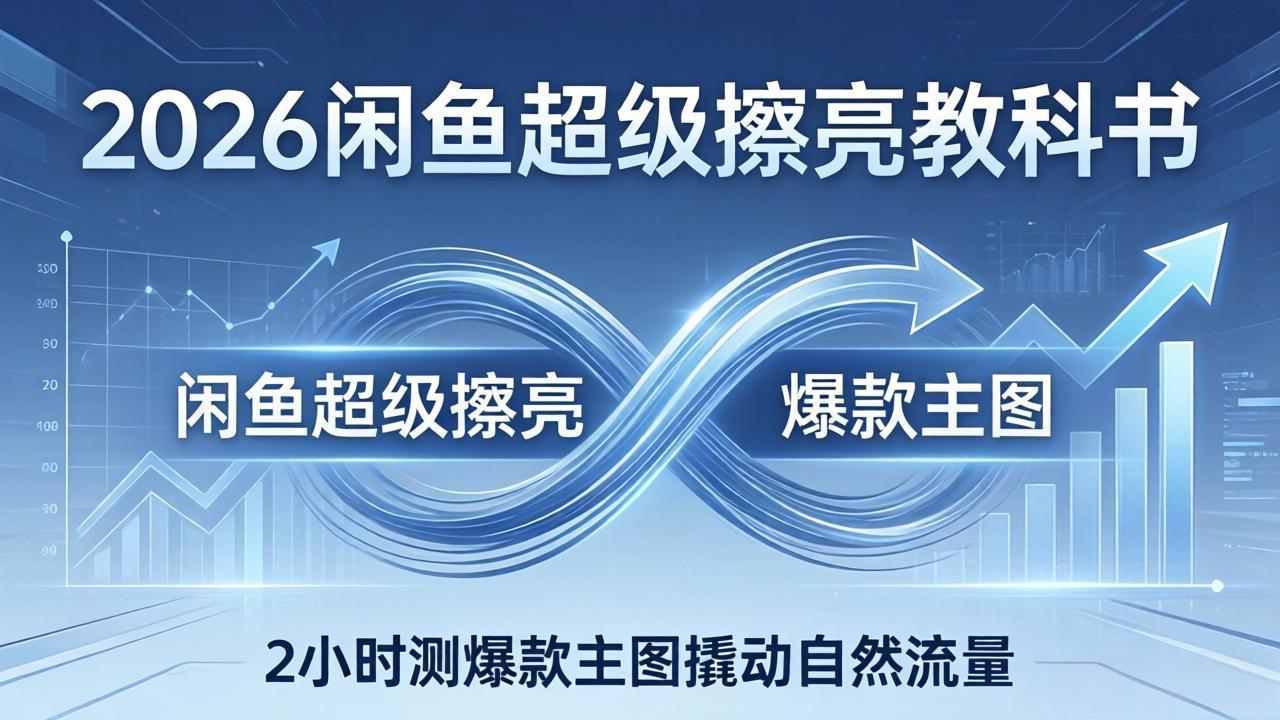 2026闲鱼超级擦亮教科书：底层逻辑出价×转化率，2小时测爆款主图撬动自然流量| 网创圈