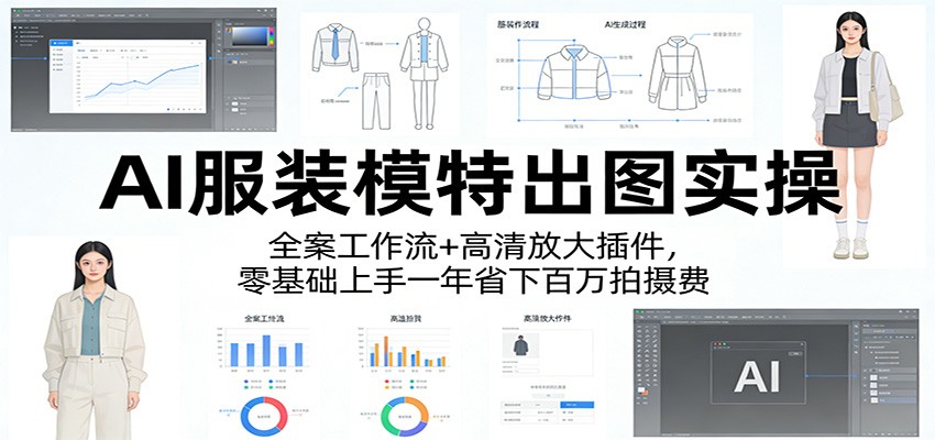 AI服装模特出图实操：全案工作流+ 高清放大插件，零基础上手一年省下百万拍摄费| 网创圈
