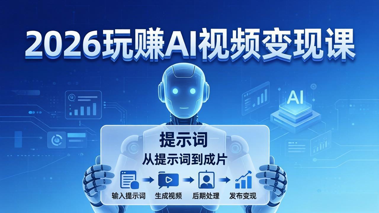 2026玩赚AI视频变现课：掌握 AI 视频全流程技能，从提示词到成片高效产出| 网创圈