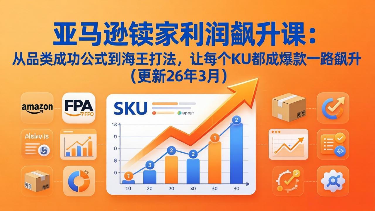 亚马逊卖家利润飙升课：从品类成功公式到海王打法，让每个SKU都成爆款一路飙升(更新26年3月| 网创圈