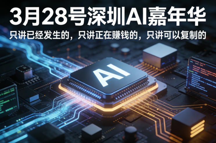 3月28号深圳AI嘉年华，只讲已经发生的，只讲正在賺钱的，只讲可以复制的| 网创圈