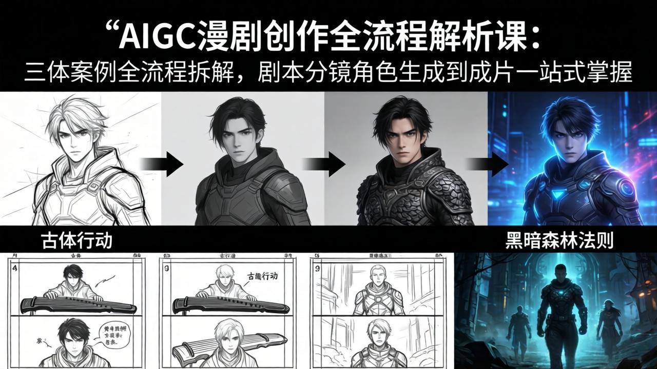 AIGC漫剧创作全流程解析课：三体案例全流程拆解，剧本分镜角色生成到成片一站式掌握| 网创圈