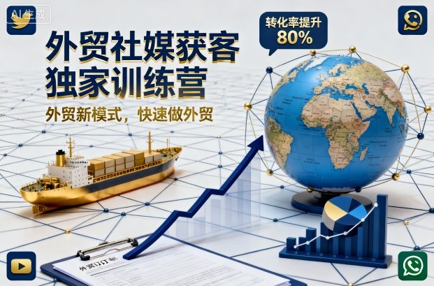 外贸社媒获客独家训练营，外贸新模式，快速做外贸(更新26年3月)| 网创圈