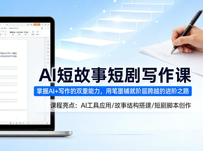 AI短故事短剧写作课，掌握AI+写作的双重能力，用笔墨铺就阶层跨越的进阶之路| 网创圈