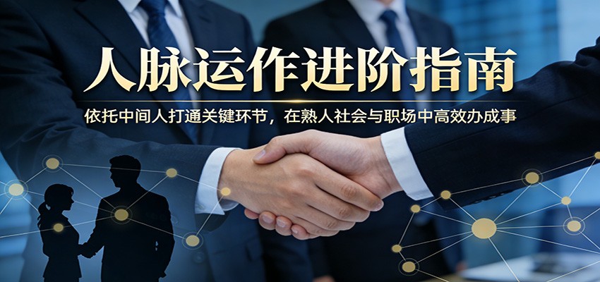付费文章：人脉运作进阶指南，依托中间人打通关键环节，在熟人社会与职场中高效办成事| 网创圈