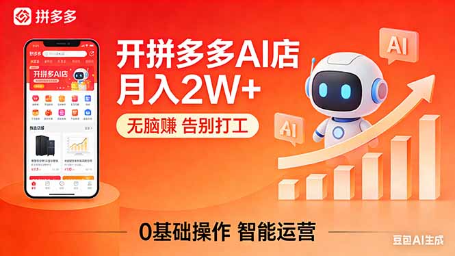 开一家拼多多AI店，月入2W+，无脑赚，告别打工，附SOP手册| 网创圈