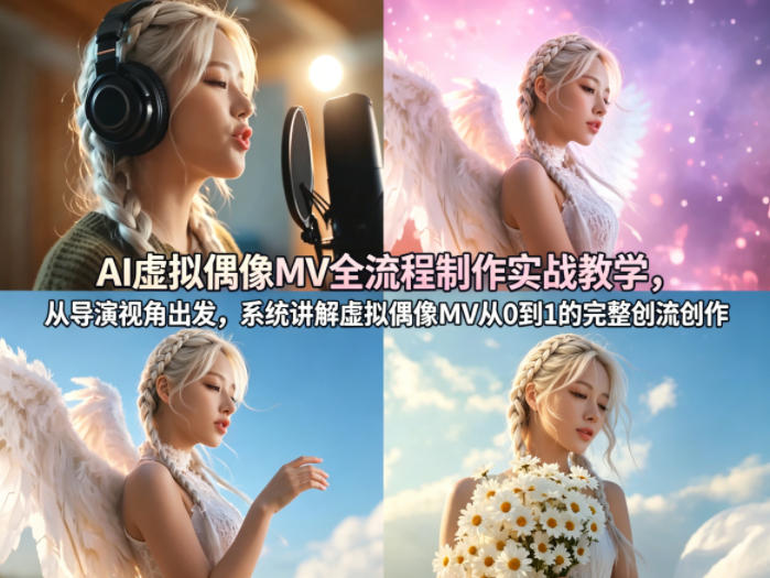 AI虚拟偶像MV全流程制作实战教学，从导演视角出发，系统讲解虚拟偶像MV从0到1的完整创作流程| 网创圈