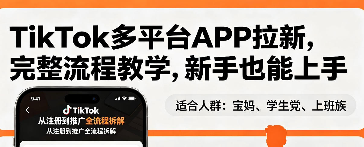 TikTok多平台APP拉新，完整流程教学，新手也能上手，轻松出海搞美金| 网创圈