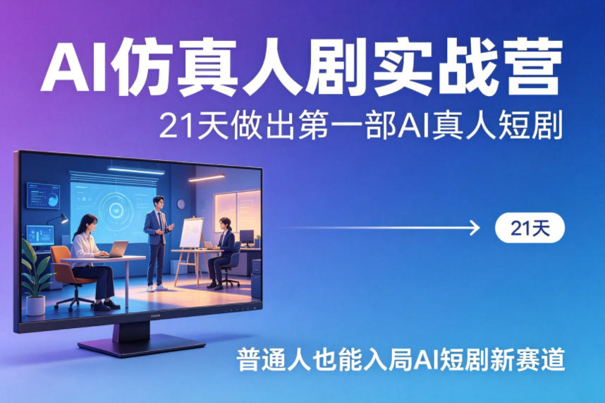 AI仿真人剧实战营，21天做出第一部AI真人短剧，普通人也能入局AI短剧新赛道| 网创圈