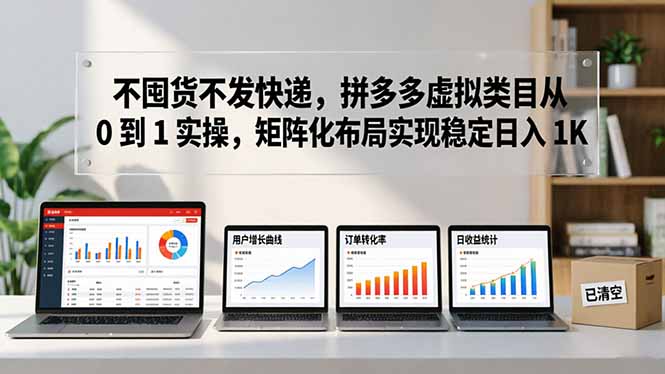 不囤货不发快递，拼多多虚拟类目从 0 到 1 实操，矩阵化布局实现稳定日入 1K| 网创圈