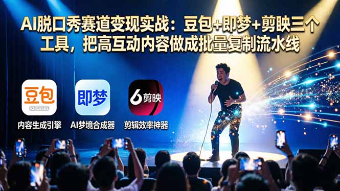 AI脱口秀赛道变现实战：豆包+即梦+剪映三个工具，把高互动内容做成批量复制流水线| 网创圈