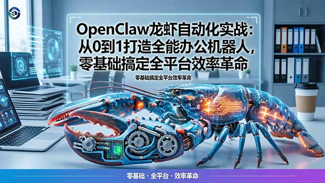 OpenClaw龙虾自动化实战：从0到1打造全能办公机器人，零基础搞定全平台效率革命| 网创圈