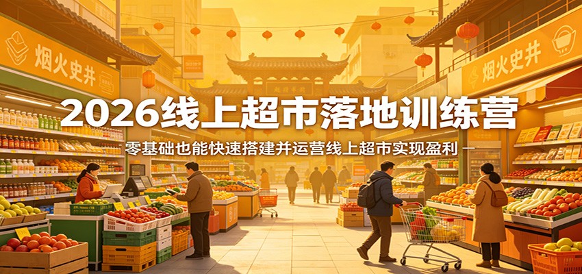 2026线上超市落地训练营，零基础也能快速搭建并运营线上超市实现盈利| 网创圈