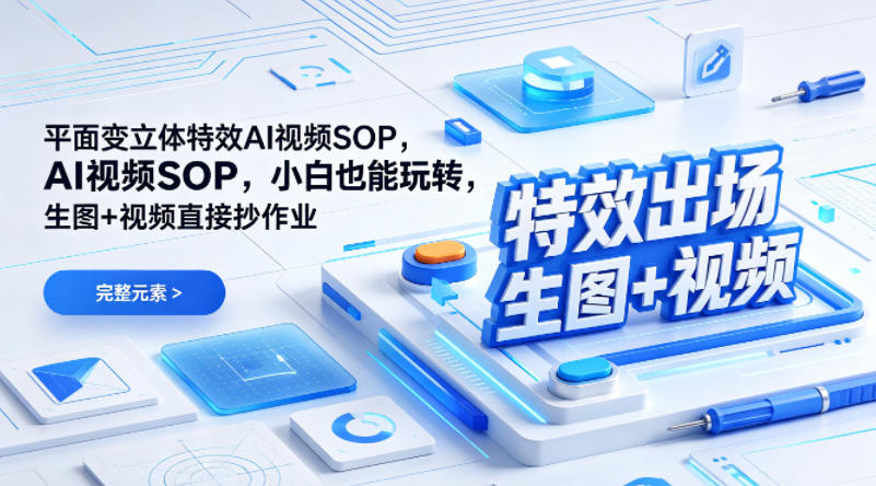 (特效出场)平面变立体特效AI视频SOP，小白也能玩转，生图+视频直接抄作业| 网创圈