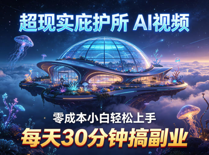 超现实庇护所AI视频项目拆解，零成本小白轻松上手，每天30分钟搞副业| 网创圈