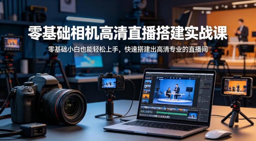 零基础相机高清直播间搭建实战课，小白也能轻松上手，快速搭建出高清专业的直播间| 网创圈