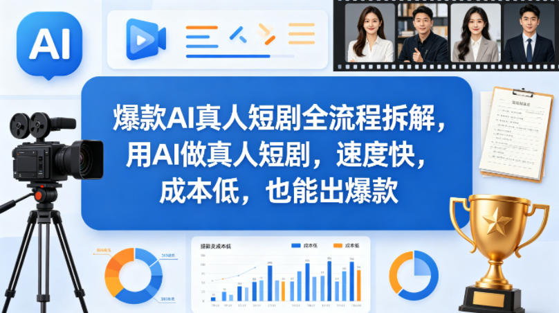 爆款AI真人短剧全流程拆解，用AI做真人短剧，速度快，成本低，也能出爆款| 网创圈